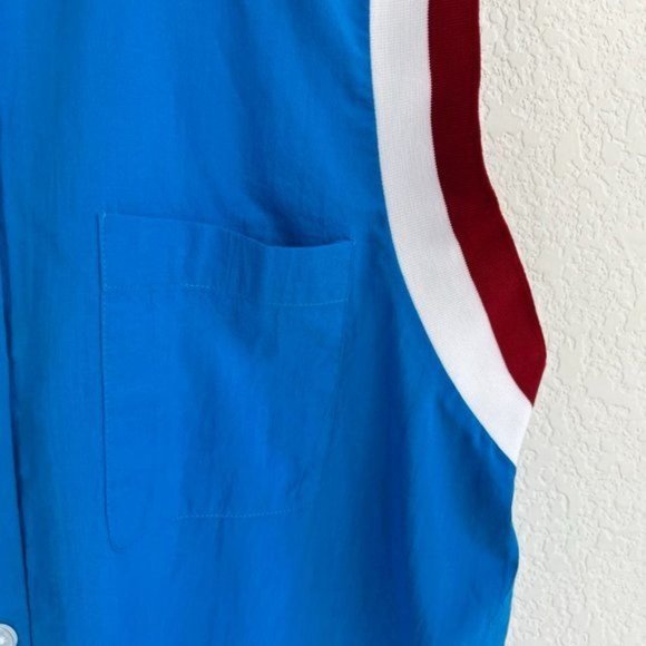 UO Wayne Embroidered Undefeated Broken Heart VarsitySleeveless Button Down Shirt - Picture 9 of 12